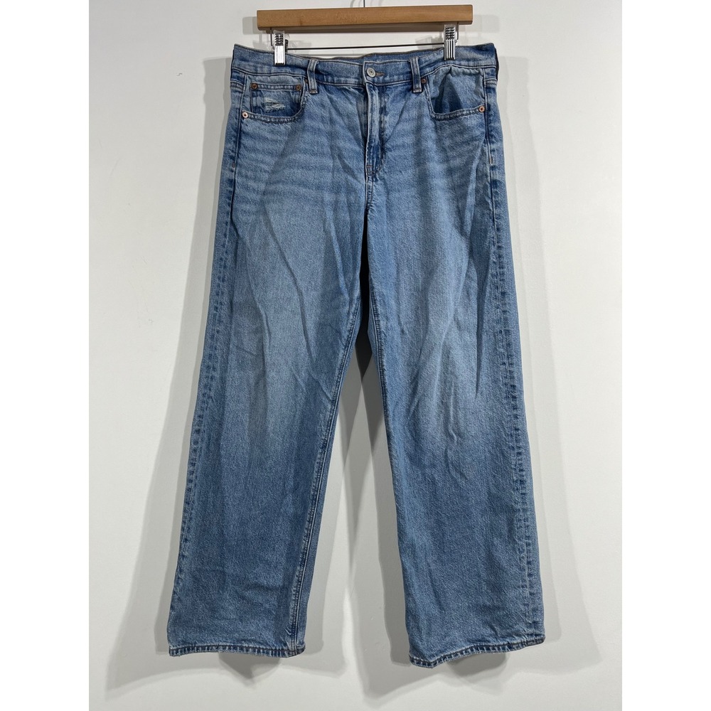 American Eagle Strigid Wide Leg Jeans Womens 10 Blue Streetwear Baggy Oversized